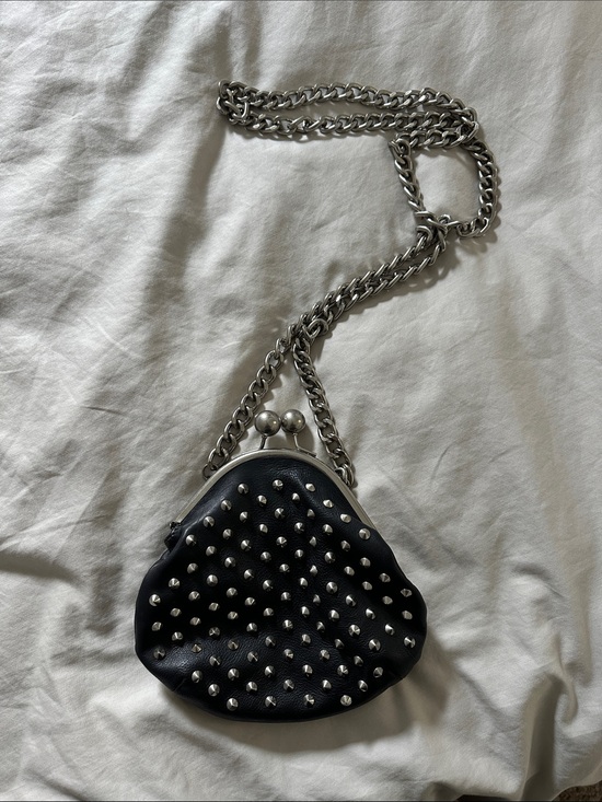 Betsey Johnson Handbags - Betsey Johnson Black Studded Mini Kiss-Lock Crossbody